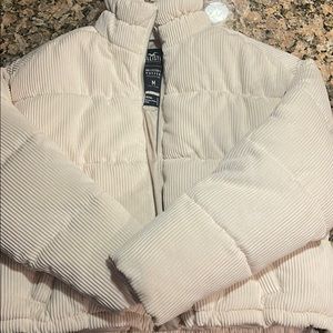 hollister corduroy puffer coat